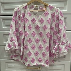 Lilly Pulitzer Francis top size large in white and lilac